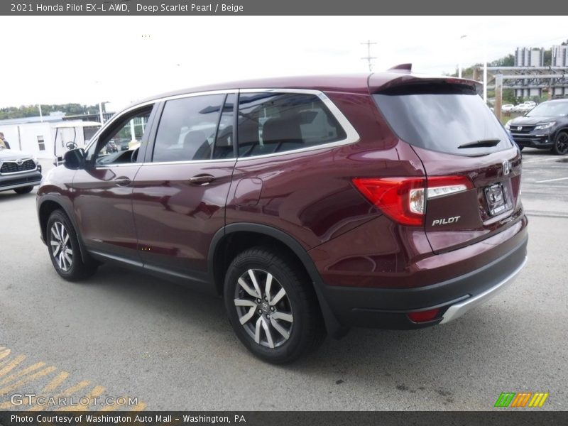 Deep Scarlet Pearl / Beige 2021 Honda Pilot EX-L AWD