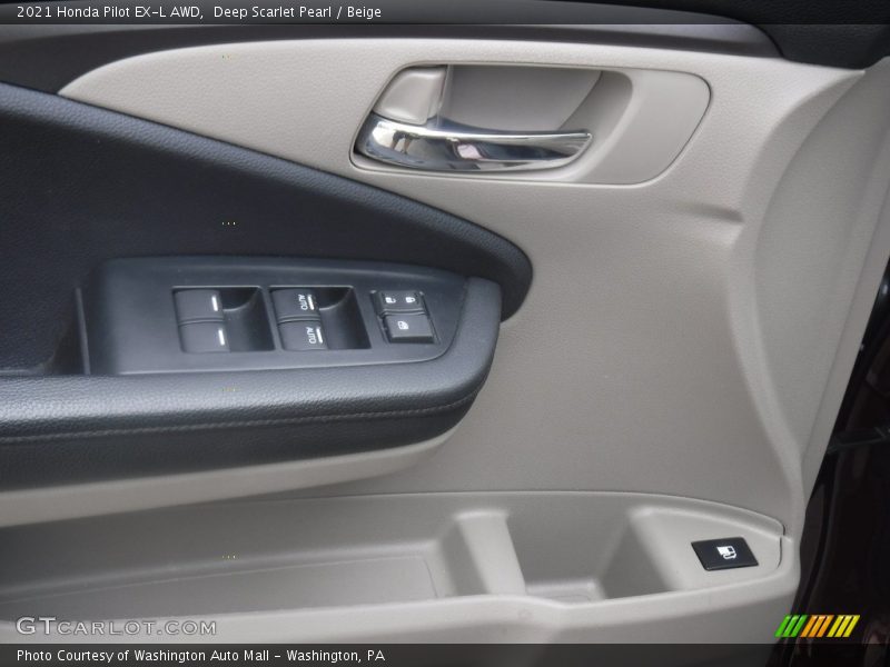 Deep Scarlet Pearl / Beige 2021 Honda Pilot EX-L AWD