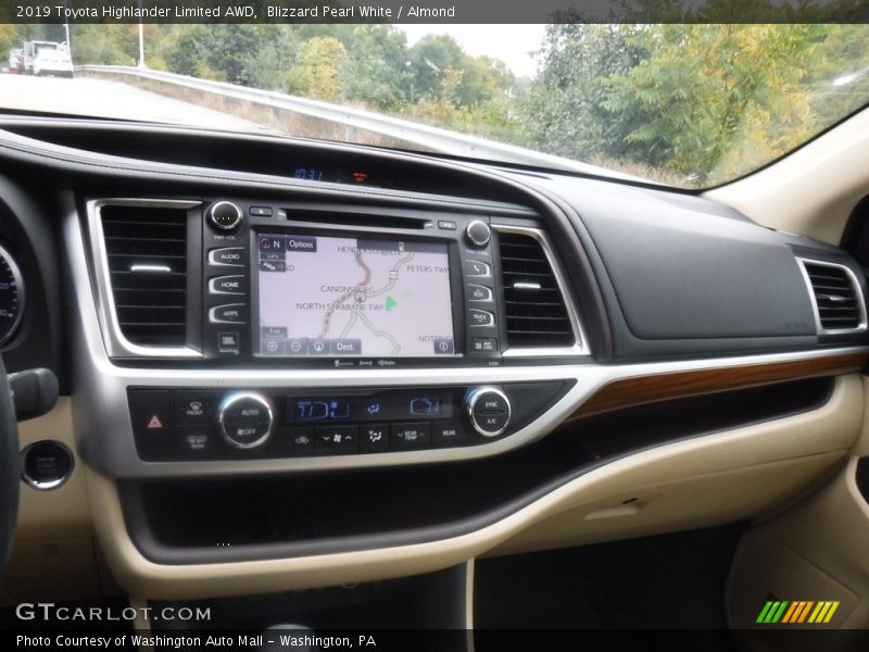 Blizzard Pearl White / Almond 2019 Toyota Highlander Limited AWD