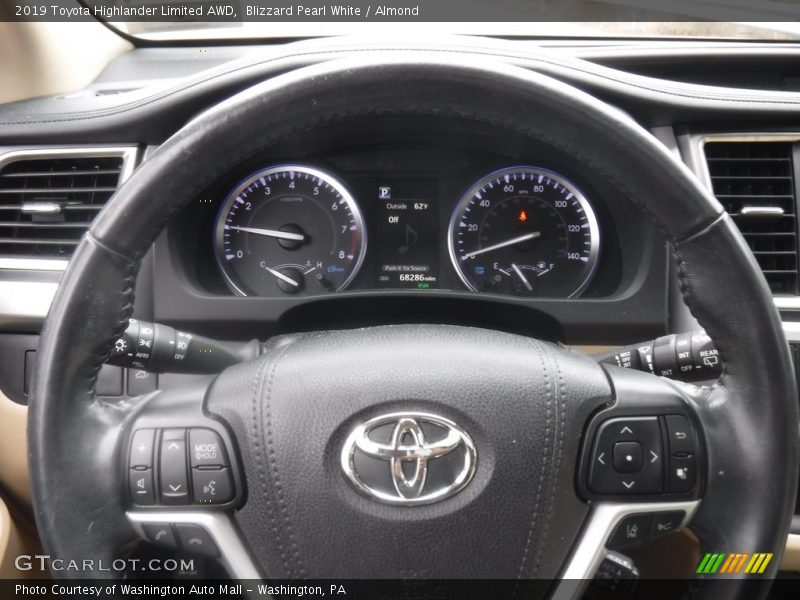 Blizzard Pearl White / Almond 2019 Toyota Highlander Limited AWD