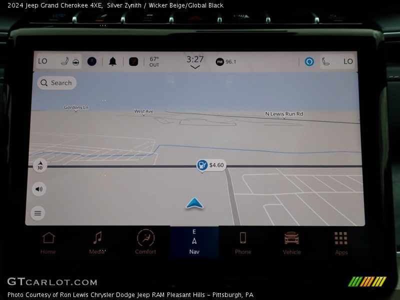 Navigation of 2024 Grand Cherokee 4XE
