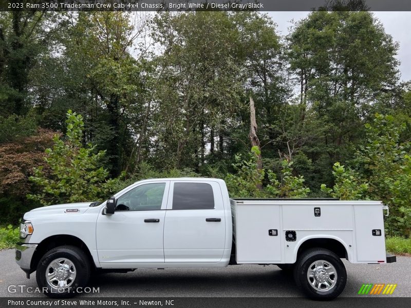 Bright White / Diesel Gray/Black 2023 Ram 3500 Tradesman Crew Cab 4x4 Chassis