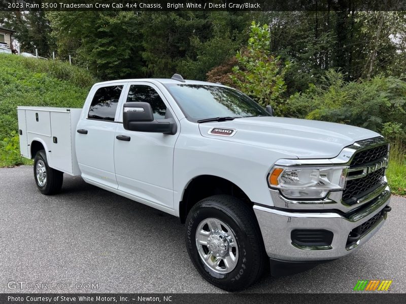 Bright White / Diesel Gray/Black 2023 Ram 3500 Tradesman Crew Cab 4x4 Chassis