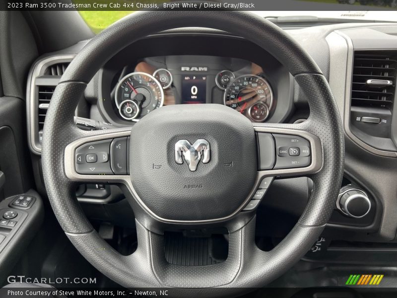 Bright White / Diesel Gray/Black 2023 Ram 3500 Tradesman Crew Cab 4x4 Chassis