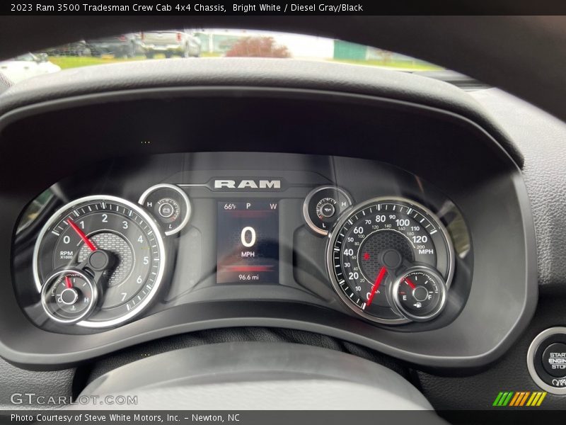 Bright White / Diesel Gray/Black 2023 Ram 3500 Tradesman Crew Cab 4x4 Chassis