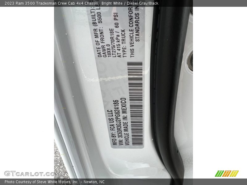 Bright White / Diesel Gray/Black 2023 Ram 3500 Tradesman Crew Cab 4x4 Chassis