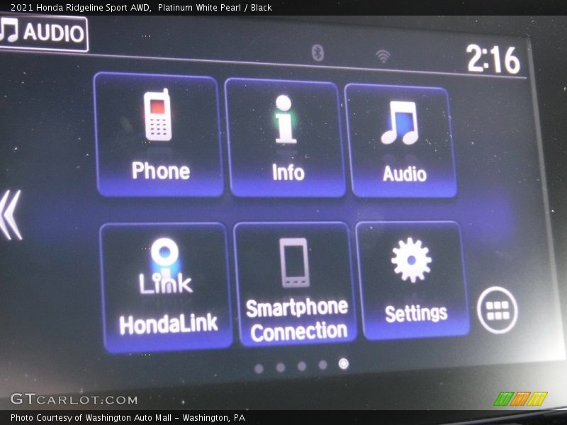 Platinum White Pearl / Black 2021 Honda Ridgeline Sport AWD