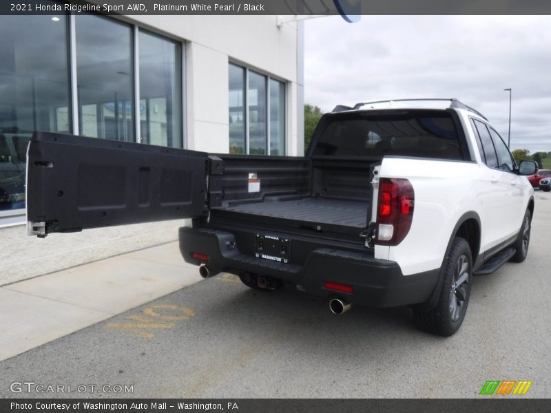 Platinum White Pearl / Black 2021 Honda Ridgeline Sport AWD