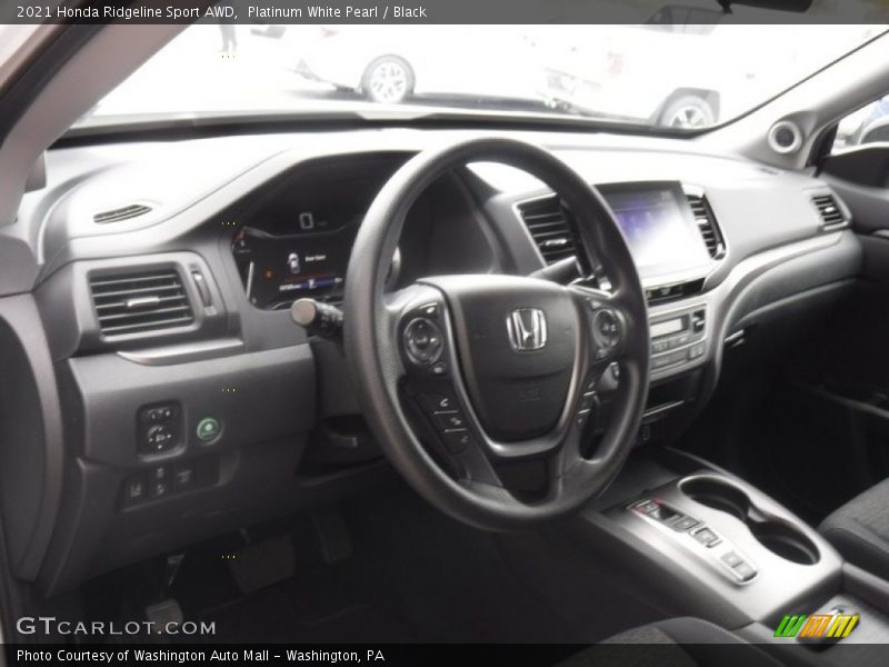 Platinum White Pearl / Black 2021 Honda Ridgeline Sport AWD