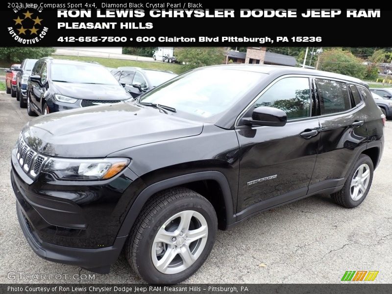 Diamond Black Crystal Pearl / Black 2023 Jeep Compass Sport 4x4