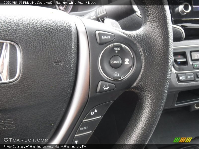 Platinum White Pearl / Black 2021 Honda Ridgeline Sport AWD