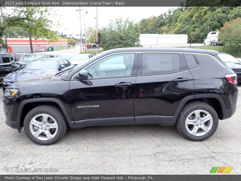 Diamond Black Crystal Pearl / Black 2023 Jeep Compass Sport 4x4