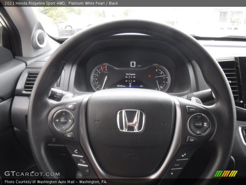 Platinum White Pearl / Black 2021 Honda Ridgeline Sport AWD