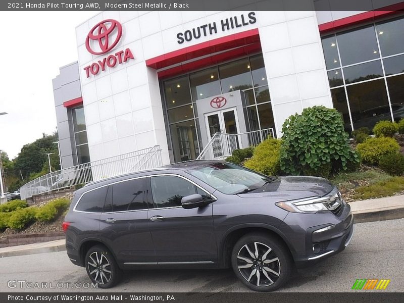 Modern Steel Metallic / Black 2021 Honda Pilot Touring AWD