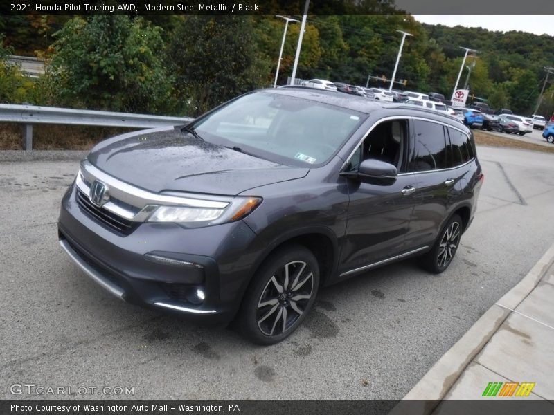 Modern Steel Metallic / Black 2021 Honda Pilot Touring AWD