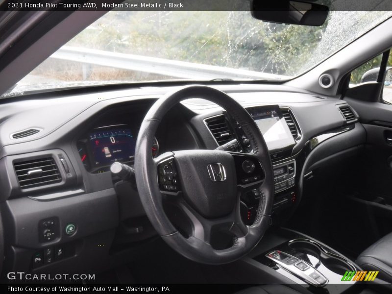 Modern Steel Metallic / Black 2021 Honda Pilot Touring AWD