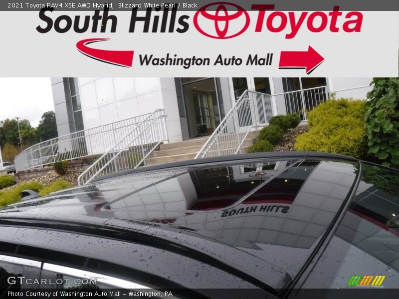 Blizzard White Pearl / Black 2021 Toyota RAV4 XSE AWD Hybrid