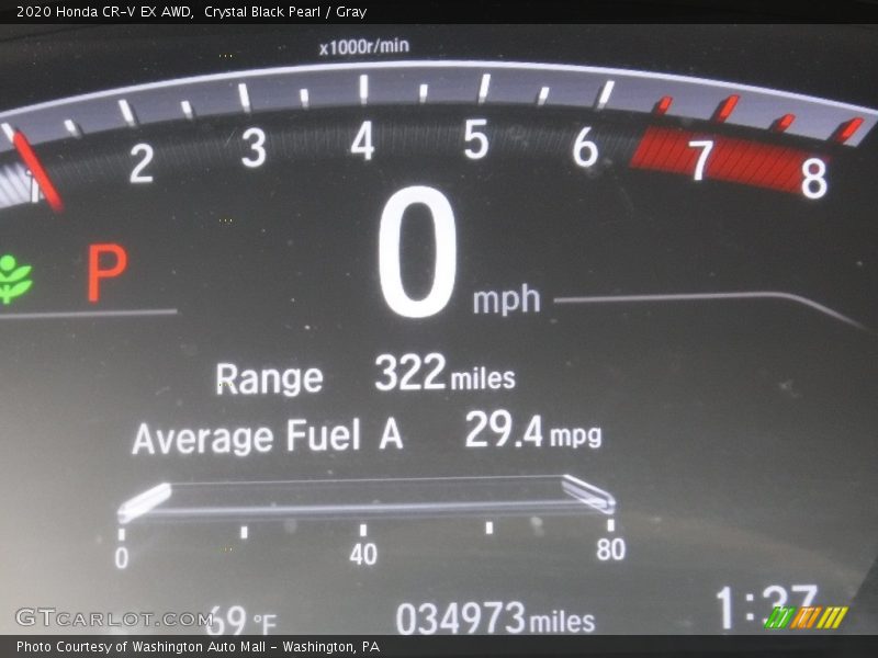 Crystal Black Pearl / Gray 2020 Honda CR-V EX AWD