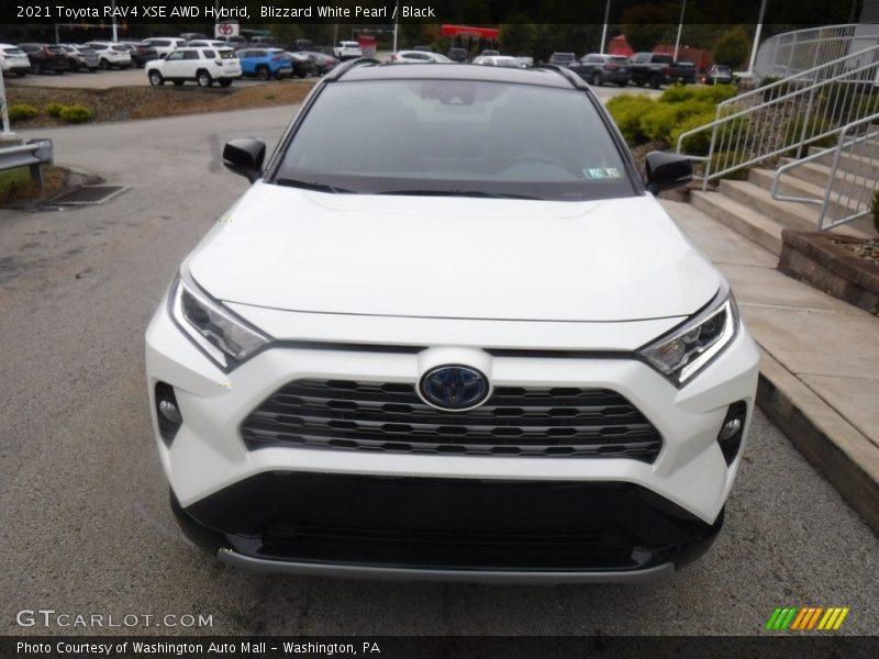 Blizzard White Pearl / Black 2021 Toyota RAV4 XSE AWD Hybrid