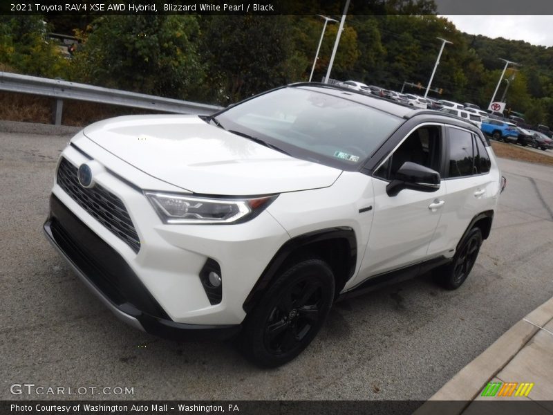 Blizzard White Pearl / Black 2021 Toyota RAV4 XSE AWD Hybrid
