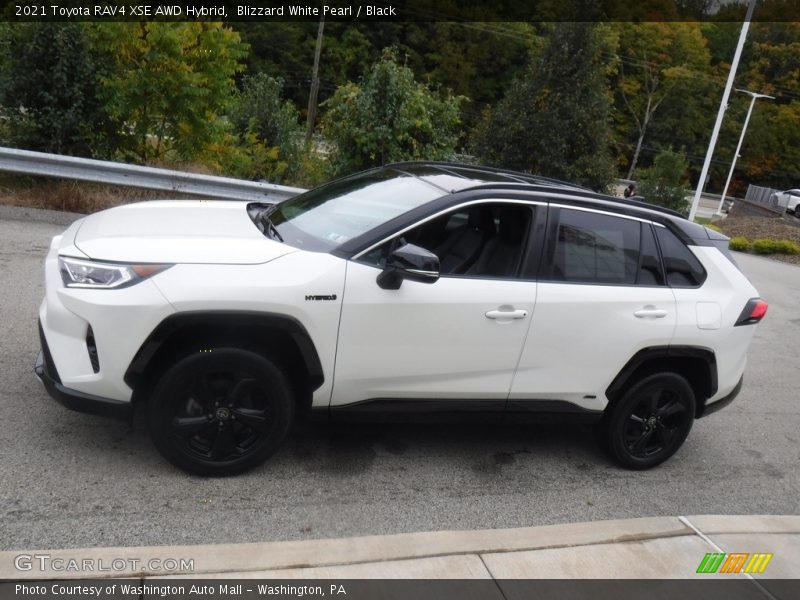 Blizzard White Pearl / Black 2021 Toyota RAV4 XSE AWD Hybrid