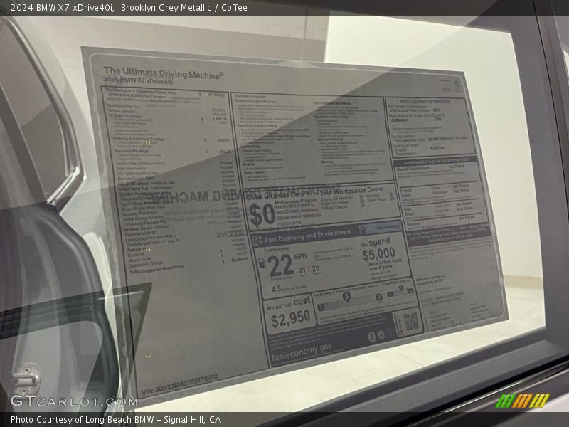 Brooklyn Grey Metallic / Coffee 2024 BMW X7 xDrive40i