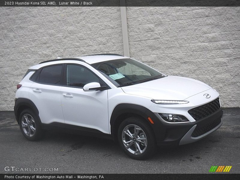Lunar White / Black 2023 Hyundai Kona SEL AWD