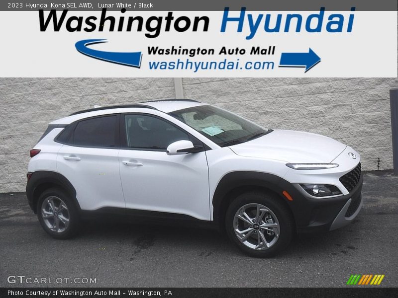 Lunar White / Black 2023 Hyundai Kona SEL AWD