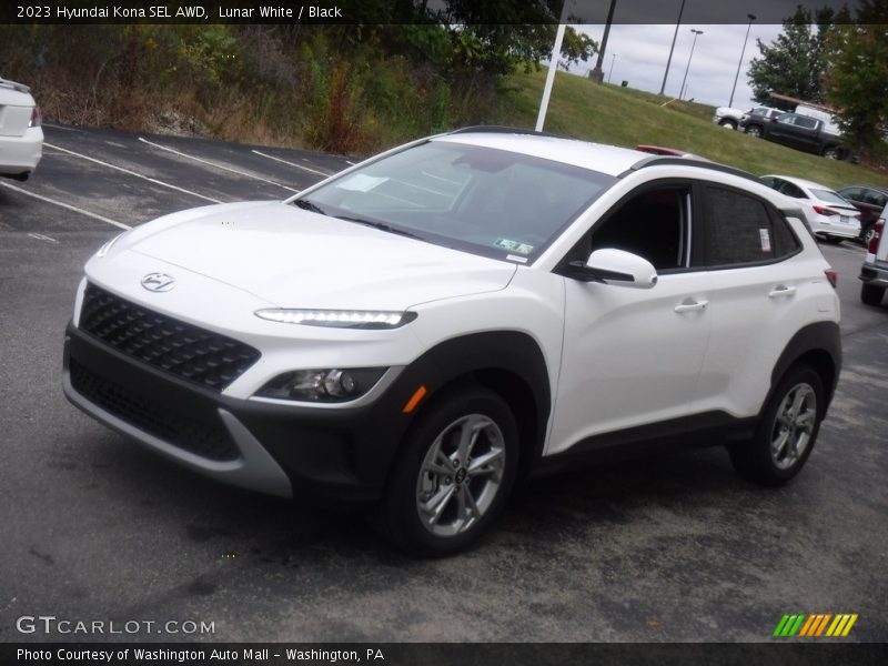 Lunar White / Black 2023 Hyundai Kona SEL AWD