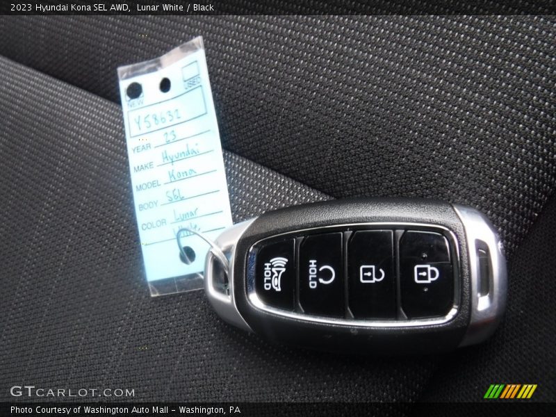 Lunar White / Black 2023 Hyundai Kona SEL AWD