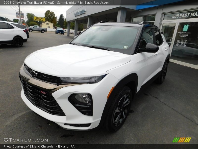 Summit White / Jet Black/Red Accent 2023 Chevrolet TrailBlazer RS AWD