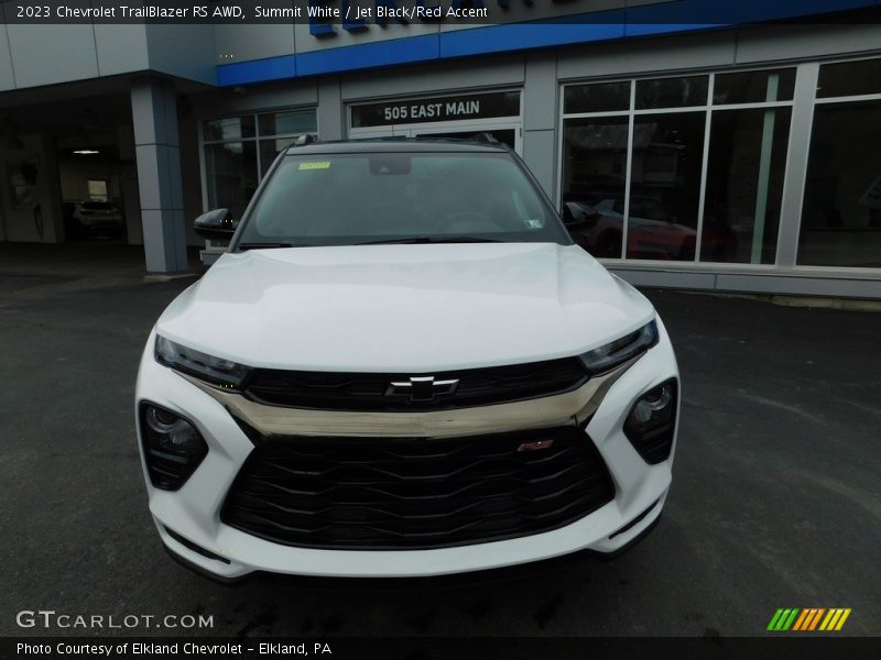Summit White / Jet Black/Red Accent 2023 Chevrolet TrailBlazer RS AWD