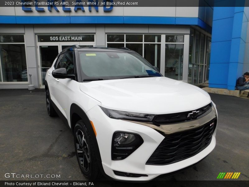 Summit White / Jet Black/Red Accent 2023 Chevrolet TrailBlazer RS AWD