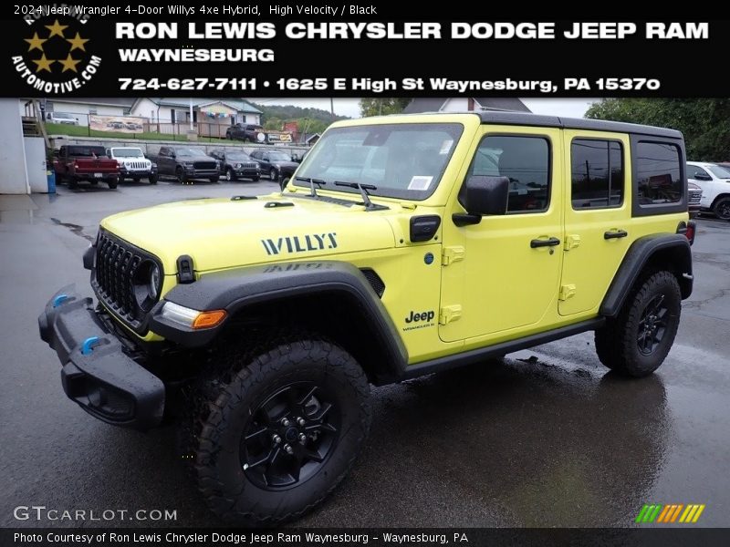 High Velocity / Black 2024 Jeep Wrangler 4-Door Willys 4xe Hybrid