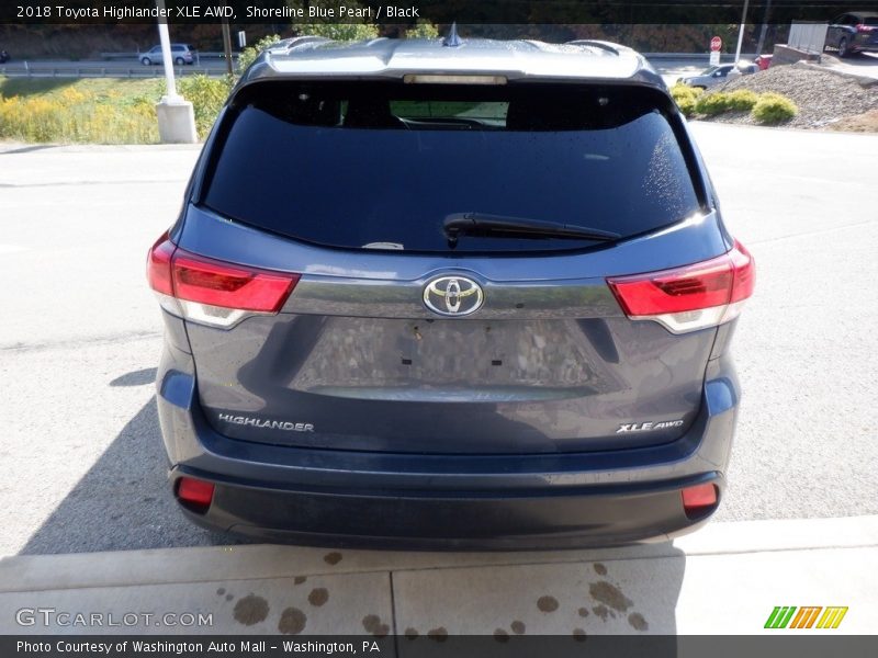 Shoreline Blue Pearl / Black 2018 Toyota Highlander XLE AWD