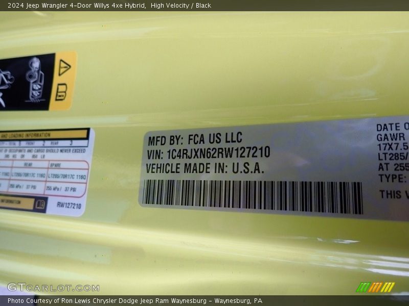 High Velocity / Black 2024 Jeep Wrangler 4-Door Willys 4xe Hybrid