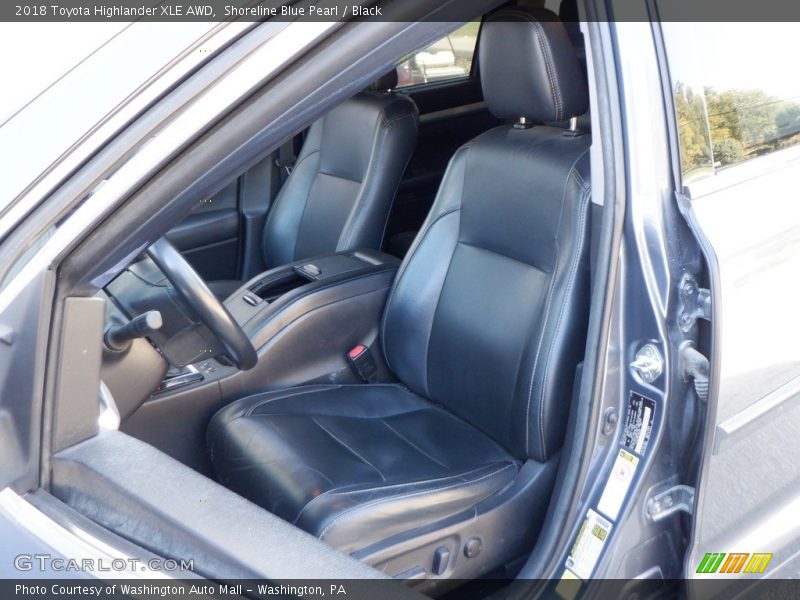 Shoreline Blue Pearl / Black 2018 Toyota Highlander XLE AWD