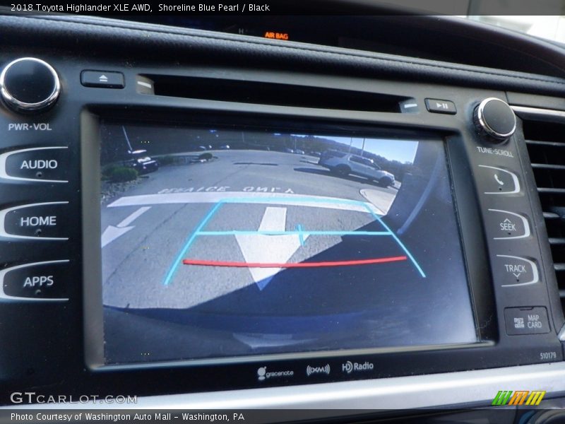 Shoreline Blue Pearl / Black 2018 Toyota Highlander XLE AWD