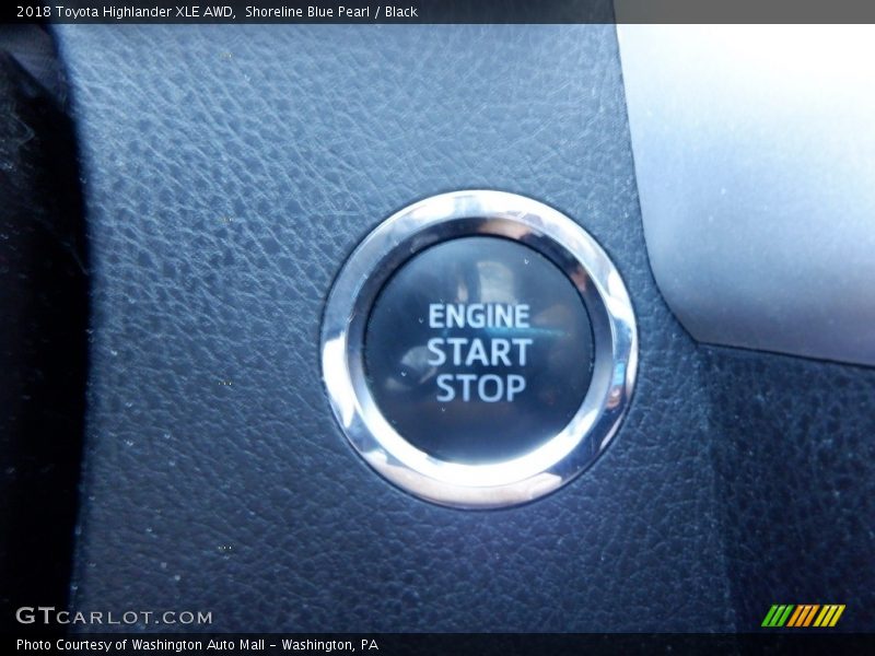 Shoreline Blue Pearl / Black 2018 Toyota Highlander XLE AWD