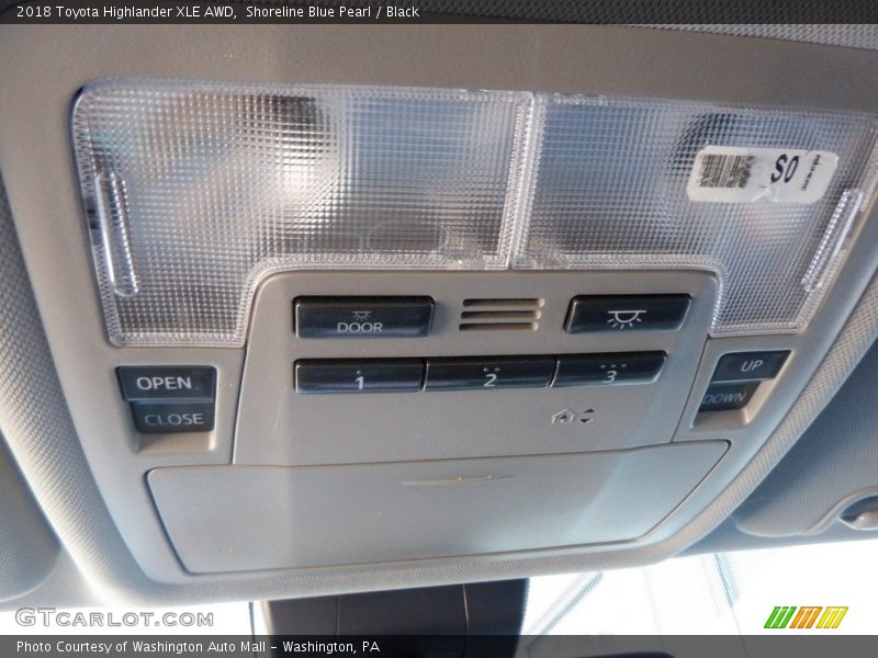 Shoreline Blue Pearl / Black 2018 Toyota Highlander XLE AWD