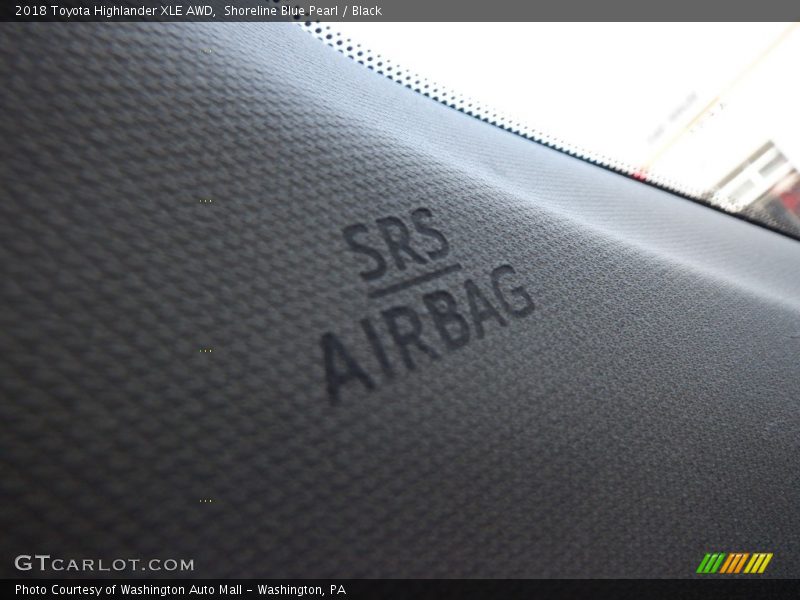 Shoreline Blue Pearl / Black 2018 Toyota Highlander XLE AWD