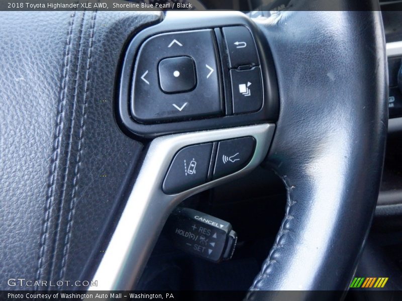 Shoreline Blue Pearl / Black 2018 Toyota Highlander XLE AWD