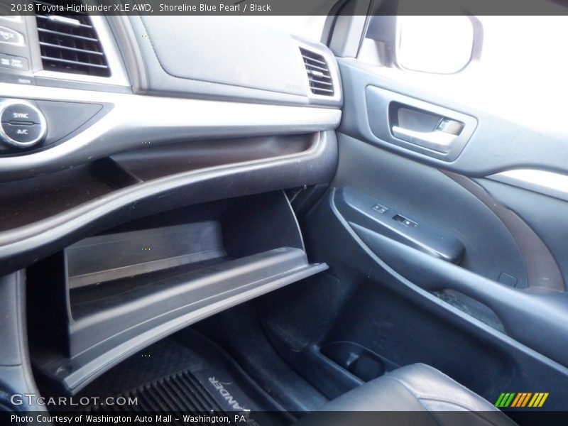 Shoreline Blue Pearl / Black 2018 Toyota Highlander XLE AWD