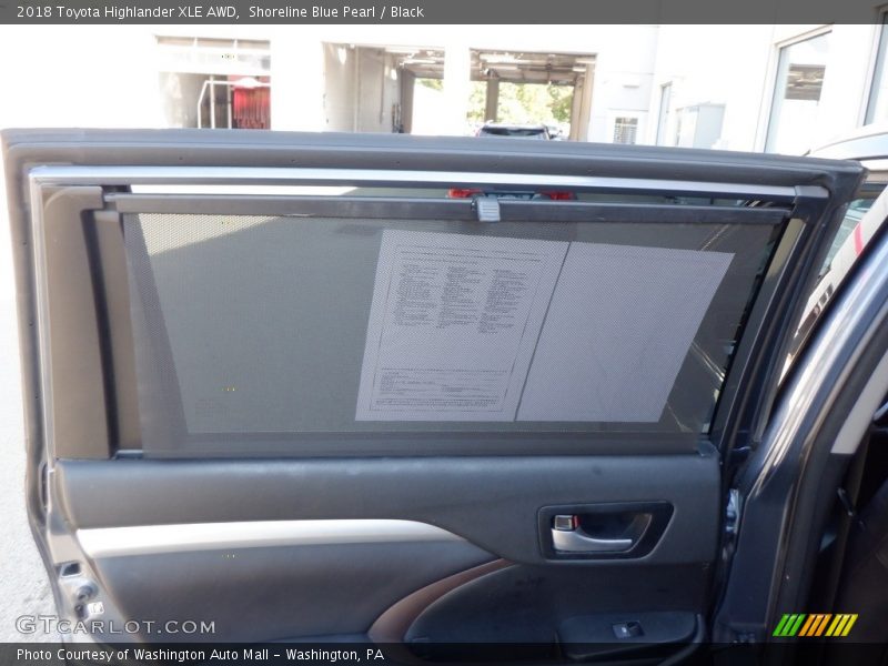 Shoreline Blue Pearl / Black 2018 Toyota Highlander XLE AWD
