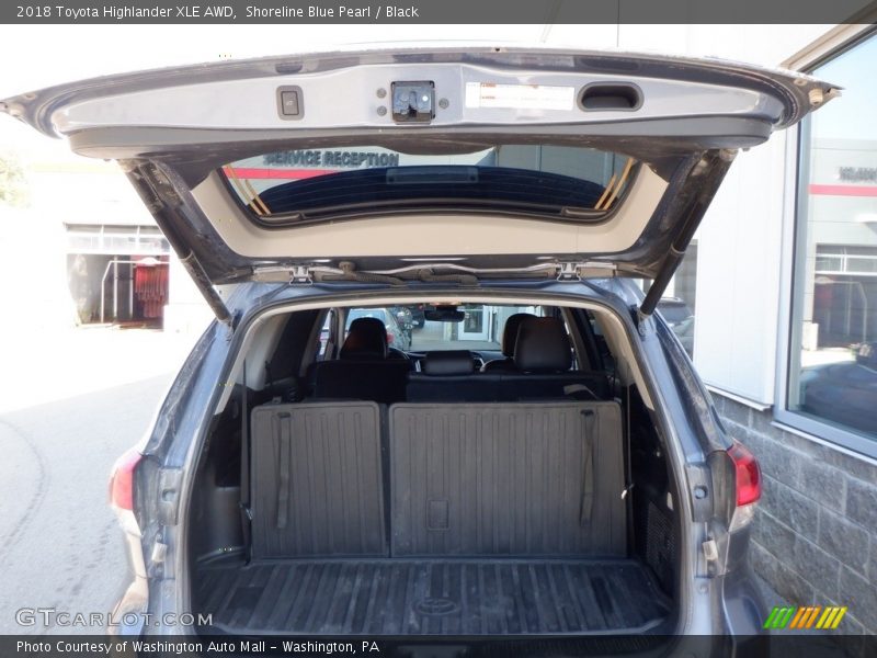 Shoreline Blue Pearl / Black 2018 Toyota Highlander XLE AWD