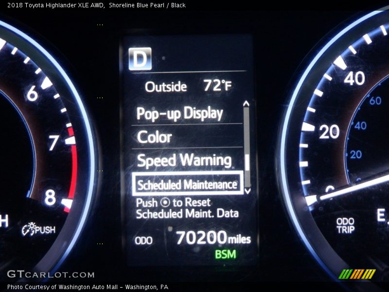Shoreline Blue Pearl / Black 2018 Toyota Highlander XLE AWD