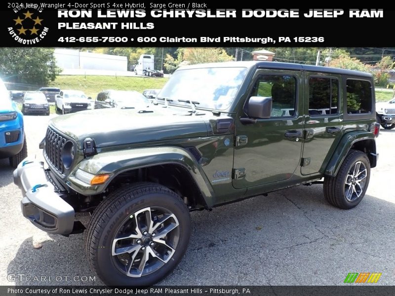 Sarge Green / Black 2024 Jeep Wrangler 4-Door Sport S 4xe Hybrid