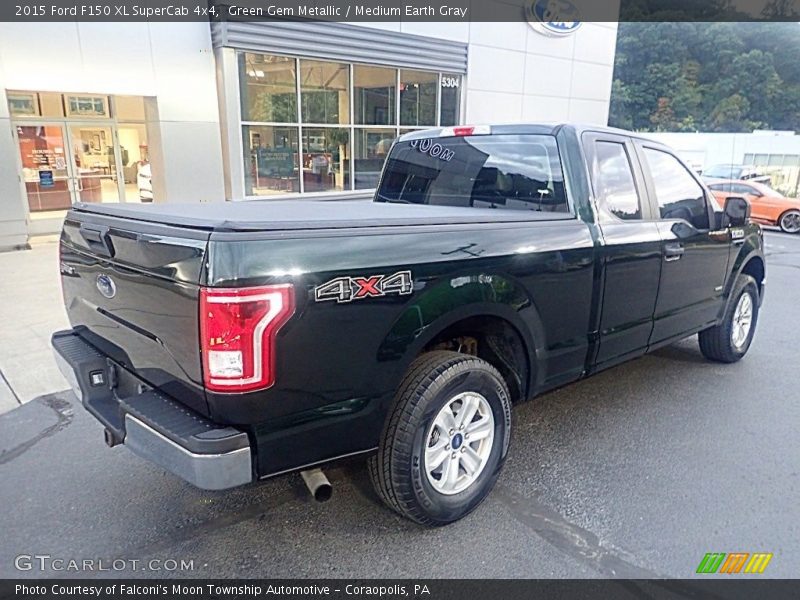 Green Gem Metallic / Medium Earth Gray 2015 Ford F150 XL SuperCab 4x4