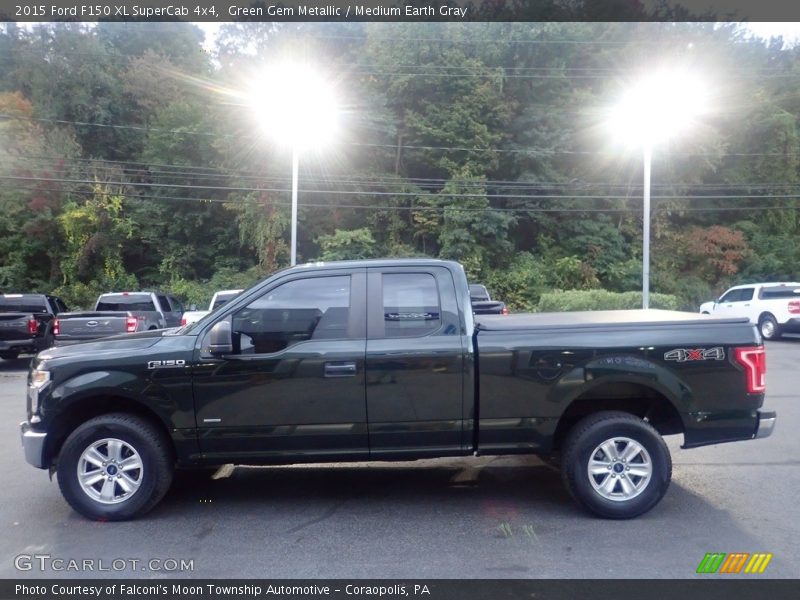 Green Gem Metallic / Medium Earth Gray 2015 Ford F150 XL SuperCab 4x4