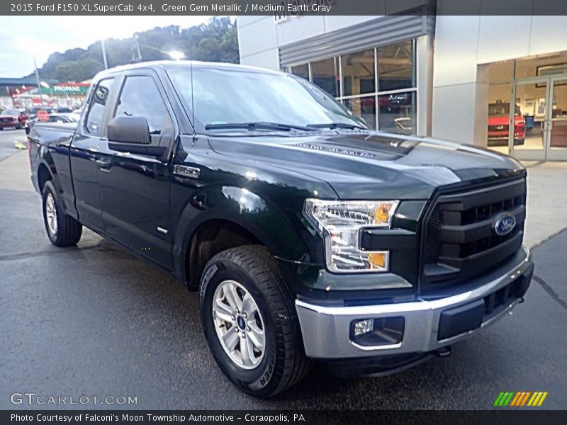 Green Gem Metallic / Medium Earth Gray 2015 Ford F150 XL SuperCab 4x4